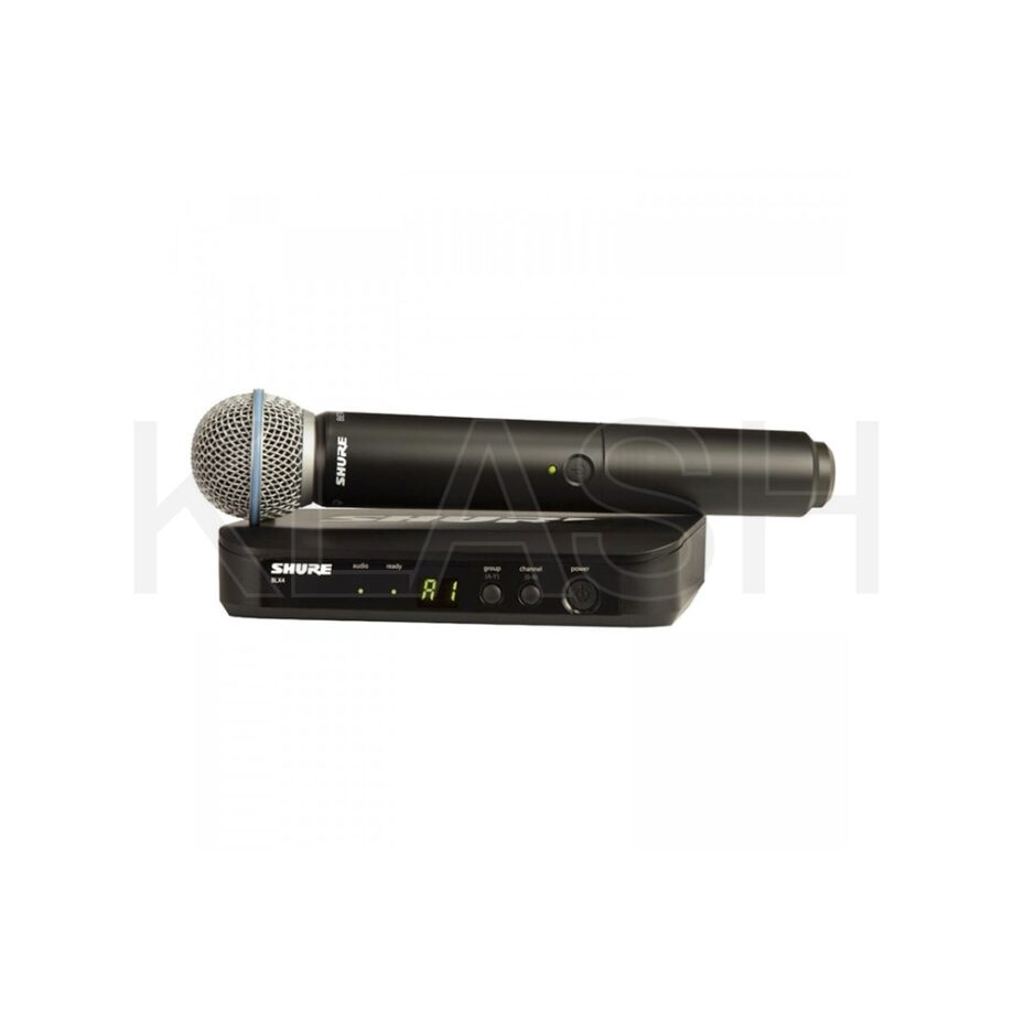 SISTEMA WIRELESS SHURE CON MICROFONO BETA58A E CENTRALINA BLX4, AUDIO CRISTALLINO PER EVENTI LIVE