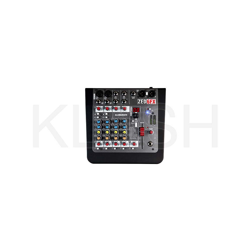 MIXER ALLEN & HEATH ZED-6FX COMPATTO CON EFFETTI PER NOLEGGIO A MILANO IDEALE PER DJ SET SPEECH E PICCOLI LIVE